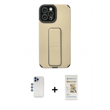 MARSİLYAN™- iPhone 12 Pro Max Kılıf Çekirdek Yansıma - Siyah Mat Seramik Nano Ekran Koruyucu + Shine Kamera Lens - LT