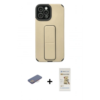 MARSİLYAN™- iPhone 12 Pro Max Kılıf Çekirdek Yansıma - Siyah Mat Seramik Nano Ekran Koruyucu + Renkli Kamera Lens Koruma Cam - PE