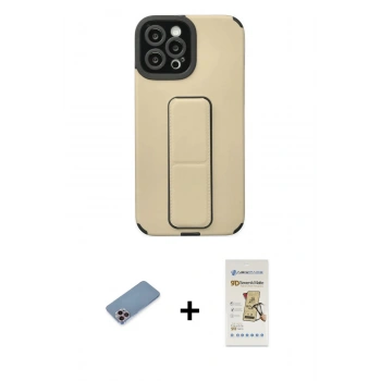 MARSİLYAN™- iPhone 12 Pro Max Kılıf Çekirdek Yansıma - Siyah Mat Seramik Nano Ekran Koruyucu + Shine Kamera Lens Koruma Cam - PE