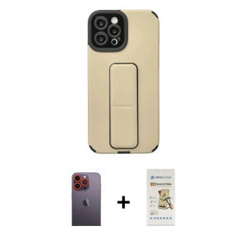 MARSİLYAN™- iPhone 12 Pro Max Kılıf Çekirdek Yansıma - Siyah Mat Seramik Nano Ekran Koruyucu + Neon Fosforlu Kamera Lens - TU