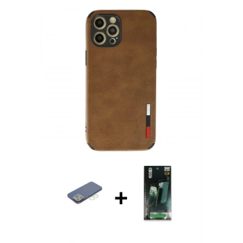 MARSİLYAN™- iPhone 12 Pro Max Kılıf Doruk Asil Koleksiyonu - Şeffaf 360 Full Body Arka Koruyucu + Renkli Kamera Lens Koruma Cam - YL