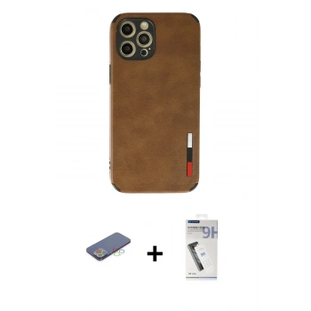 MARSİLYAN™- iPhone 12 Pro Max Kılıf Doruk Asil Koleksiyonu - Şeffaf Uv Polymer Nano Ekran Koruyucu + Renkli Kamera Lens Koruma Cam - MI
