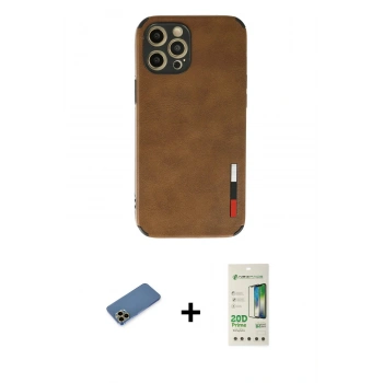MARSİLYAN™- iPhone 12 Pro Max Kılıf Doruk Asil Koleksiyonu - Siyah 20D Premium Cam Ekran Koruyucu + Shine Kamera Lens Koruma Cam - GD