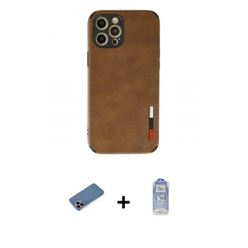 MARSİLYAN™- iPhone 12 Pro Max Kılıf Doruk Asil Koleksiyonu - Siyah Joko Magic 5D Cam + Shine Kamera Lens Koruma Cam - GD