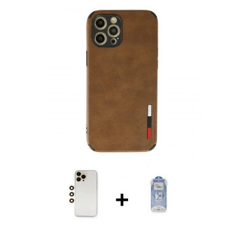 MARSİLYAN™- iPhone 12 Pro Max Kılıf Doruk Asil Koleksiyonu - Siyah Joko Magic 5D Cam + Shine Kamera Lens - GD