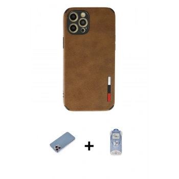 MARSİLYAN™- iPhone 12 Pro Max Kılıf Doruk Asil Koleksiyonu - Siyah Joko Magic 5D Cam + Shine Kamera Lens Koruma Cam - PE