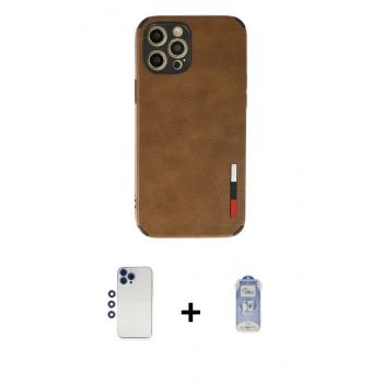 MARSİLYAN™- iPhone 12 Pro Max Kılıf Doruk Asil Koleksiyonu - Siyah Joko Magic 5D Cam + Shine Kamera Lens - LT
