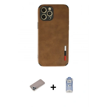 MARSİLYAN™- iPhone 12 Pro Max Kılıf Doruk Asil Koleksiyonu - Siyah Joko Magic 5D Cam + Shine Kamera Lens Koruma Cam - SABE