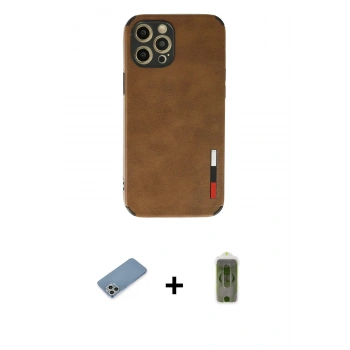 MARSİLYAN™- iPhone 12 Pro Max Kılıf Doruk Asil Koleksiyonu - Siyah Joko Magic 5D Hayalet Cam + Shine Kamera Lens Koruma Cam - GS