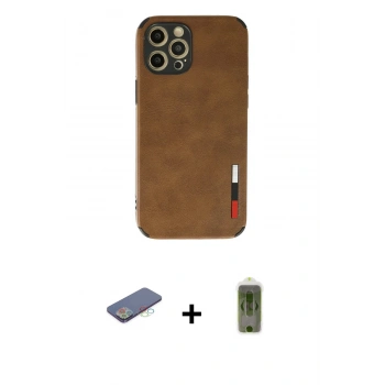 MARSİLYAN™- iPhone 12 Pro Max Kılıf Doruk Asil Koleksiyonu - Siyah Joko Magic 5D Hayalet Cam + Renkli Kamera Lens Koruma Cam - MI