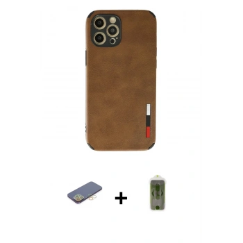 MARSİLYAN™- iPhone 12 Pro Max Kılıf Doruk Asil Koleksiyonu - Siyah Joko Magic 5D Hayalet Cam + Renkli Kamera Lens Koruma Cam - SI
