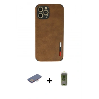 MARSİLYAN™- iPhone 12 Pro Max Kılıf Doruk Asil Koleksiyonu - Siyah Joko Magic 5D Hayalet Cam + Renkli Kamera Lens Koruma Cam - PE