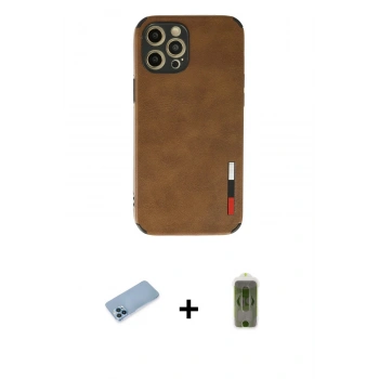 MARSİLYAN™- iPhone 12 Pro Max Kılıf Doruk Asil Koleksiyonu - Siyah Joko Magic 5D Hayalet Cam + Shine Kamera Lens Koruma Cam - MI