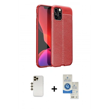MARSİLYAN™- iPhone 12 Pro Max Kılıf Doruk Klasik Özel Seri - Şeffaf Royal Nano Ekran Koruyucu + Shine Kamera Lens - GD