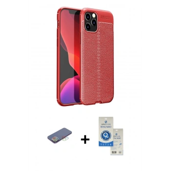 MARSİLYAN™- iPhone 12 Pro Max Kılıf Doruk Klasik Özel Seri - Şeffaf Royal Nano Ekran Koruyucu + Renkli Kamera Lens Koruma Cam - MI
