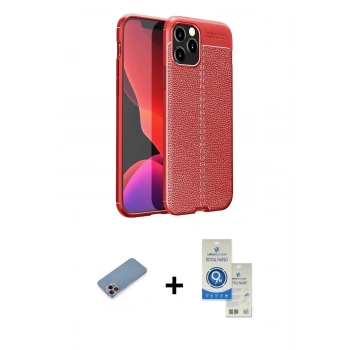 MARSİLYAN™- iPhone 12 Pro Max Kılıf Doruk Klasik Özel Seri - Şeffaf Royal Nano Ekran Koruyucu + Shine Kamera Lens Koruma Cam - PE