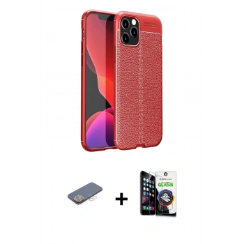 MARSİLYAN™- iPhone 12 Pro Max Kılıf Doruk Klasik Özel Seri - Şeffaf Temperli Cam Ekran Koruyucu + Renkli Kamera Lens Koruma Cam - SI