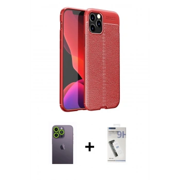 MARSİLYAN™- iPhone 12 Pro Max Kılıf Doruk Klasik Özel Seri - Şeffaf Uv Polymer Nano Ekran Koruyucu + Neon Fosforlu Kamera Lens - YL