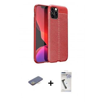MARSİLYAN™- iPhone 12 Pro Max Kılıf Doruk Klasik Özel Seri - Şeffaf Uv Polymer Nano Ekran Koruyucu + Renkli Kamera Lens Koruma Cam - SI