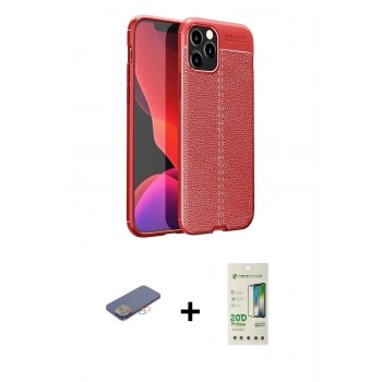 MARSİLYAN™- iPhone 12 Pro Max Kılıf Doruk Klasik Özel Seri - Siyah 20D Premium Cam Ekran Koruyucu + Renkli Kamera Lens Koruma Cam - PE