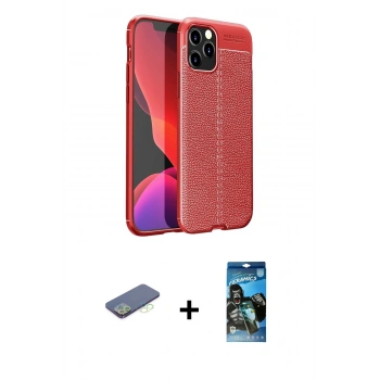 MARSİLYAN™- iPhone 12 Pro Max Kılıf Doruk Klasik Özel Seri - Siyah 34D Izgaralı Cam + Renkli Kamera Lens Koruma Cam - YL