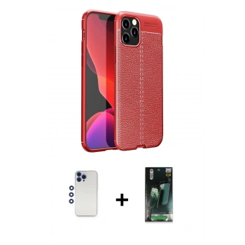 MARSİLYAN™- iPhone 12 Pro Max Kılıf Doruk Klasik Özel Seri - Siyah 360 Mat Full Body Arka Koruyucu + Shine Kamera Lens - LT