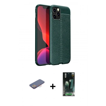 MARSİLYAN™- iPhone 12 Pro Max Kılıf Doruk Klasik Özel Seri - Siyah 360 Mat Full Body Arka Koruyucu + Renkli Kamera Lens Koruma Cam - PE
