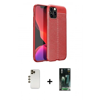 MARSİLYAN™- iPhone 12 Pro Max Kılıf Doruk Klasik Özel Seri - Siyah 360 Mat Full Body Arka Koruyucu + Shine Kamera Lens - GD