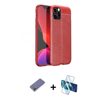 MARSİLYAN™- iPhone 12 Pro Max Kılıf Doruk Klasik Özel Seri - Siyah 3D Antistatik Seramik Nano Ekran Koruyucu + Metal Kamera Lens Koruma Cam - GD