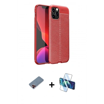 MARSİLYAN™- iPhone 12 Pro Max Kılıf Doruk Klasik Özel Seri - Siyah 3D Antistatik Seramik Nano Ekran Koruyucu + Metal Kamera Lens Koruma Cam - KI