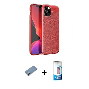 MARSİLYAN™- iPhone 12 Pro Max Kılıf Doruk Klasik Özel Seri - Siyah 5D Eko Cam Ekran Koruyucu + Shine Kamera Lens Koruma Cam - GS