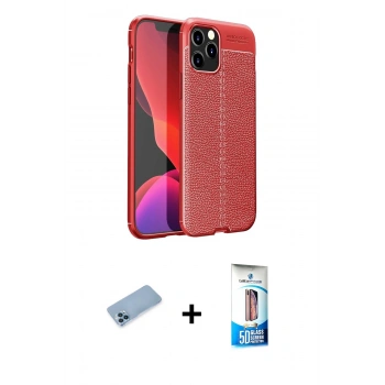 MARSİLYAN™- iPhone 12 Pro Max Kılıf Doruk Klasik Özel Seri - Siyah 5D Eko Cam Ekran Koruyucu + Shine Kamera Lens Koruma Cam - MI
