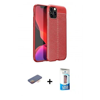 MARSİLYAN™- iPhone 12 Pro Max Kılıf Doruk Klasik Özel Seri - Siyah 5D Eko Cam Ekran Koruyucu + Renkli Kamera Lens Koruma Cam - TU