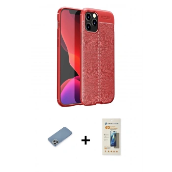 MARSİLYAN™- iPhone 12 Pro Max Kılıf Doruk Klasik Özel Seri - Siyah 6D Mat Seramik Hayalet Nano Ekran Koruyucu + Shine Kamera Lens Koruma Cam - GS