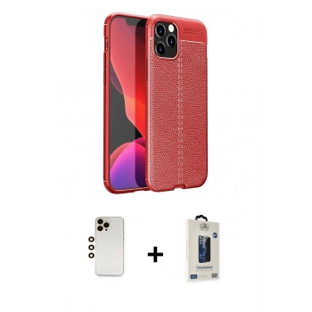 MARSİLYAN™- iPhone 12 Pro Max Kılıf Doruk Klasik Özel Seri - Siyah Bilvis Hayalet Cam Ekran Koruyucu + Shine Kamera Lens - GD