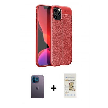 MARSİLYAN™- iPhone 12 Pro Max Kılıf Doruk Klasik Özel Seri - Siyah Mat Seramik Nano Ekran Koruyucu + Neon Fosforlu Kamera Lens - MI