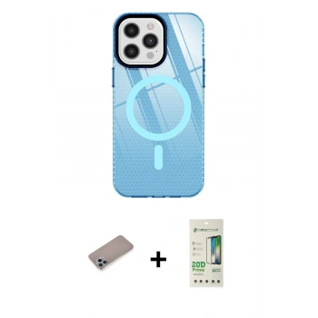 MARSİLYAN™- iPhone 12 Pro Max Kılıf Doruk Prime - Siyah 20D Premium Cam Ekran Koruyucu + Shine Kamera Lens Koruma Cam - SABE