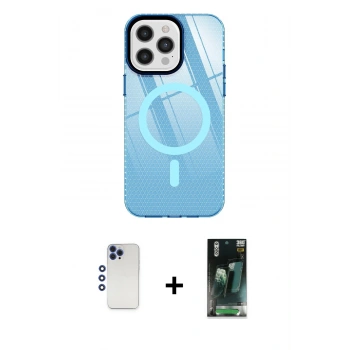 MARSİLYAN™- iPhone 12 Pro Max Kılıf Doruk Prime - Siyah 360 Mat Full Body Arka Koruyucu + Shine Kamera Lens - LT