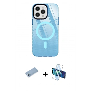 MARSİLYAN™- iPhone 12 Pro Max Kılıf Doruk Prime - Siyah 3D Antistatik Seramik Nano Ekran Koruyucu + Shine Kamera Lens Koruma Cam - MI