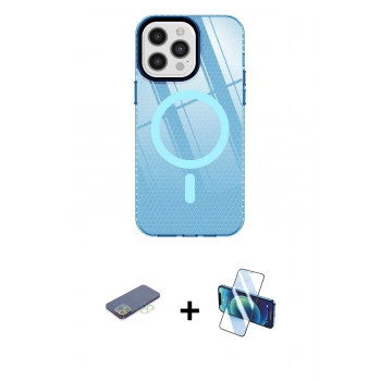 MARSİLYAN™- iPhone 12 Pro Max Kılıf Doruk Prime - Siyah 3D Antistatik Seramik Nano Ekran Koruyucu + Renkli Kamera Lens Koruma Cam - YL