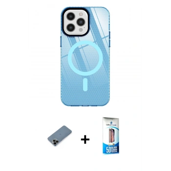 MARSİLYAN™- iPhone 12 Pro Max Kılıf Doruk Prime - Siyah 5D Eko Cam Ekran Koruyucu + Shine Kamera Lens Koruma Cam - SH