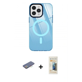 MARSİLYAN™- iPhone 12 Pro Max Kılıf Doruk Prime - Siyah 6D Mat Seramik Hayalet Nano Ekran Koruyucu + Renkli Kamera Lens Koruma Cam - MI