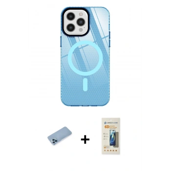 MARSİLYAN™- iPhone 12 Pro Max Kılıf Doruk Prime - Siyah 6D Mat Seramik Hayalet Nano Ekran Koruyucu + Shine Kamera Lens Koruma Cam - MI