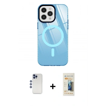 MARSİLYAN™- iPhone 12 Pro Max Kılıf Doruk Prime - Siyah 6D Mat Seramik Hayalet Nano Ekran Koruyucu + Shine Kamera Lens - LT