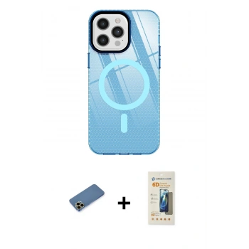 MARSİLYAN™- iPhone 12 Pro Max Kılıf Doruk Prime - Siyah 6D Mat Seramik Hayalet Nano Ekran Koruyucu + Shine Kamera Lens Koruma Cam - GD
