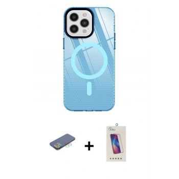 MARSİLYAN™- iPhone 12 Pro Max Kılıf Doruk Prime - Siyah Joko 5D Cam + Renkli Kamera Lens Koruma Cam - MI