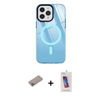 MARSİLYAN™- iPhone 12 Pro Max Kılıf Doruk Prime - Siyah Joko 5D Cam + Shine Kamera Lens Koruma Cam - SABE
