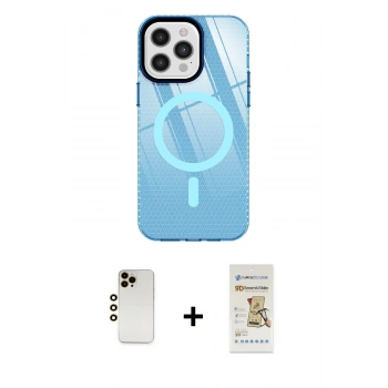 MARSİLYAN™- iPhone 12 Pro Max Kılıf Doruk Prime - Siyah Mat Seramik Nano Ekran Koruyucu + Shine Kamera Lens - GD