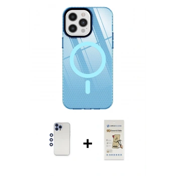 MARSİLYAN™- iPhone 12 Pro Max Kılıf Doruk Prime - Siyah Mat Seramik Nano Ekran Koruyucu + Shine Kamera Lens - LT