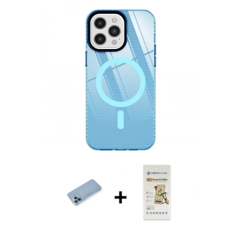 MARSİLYAN™- iPhone 12 Pro Max Kılıf Doruk Prime - Siyah Mat Seramik Nano Ekran Koruyucu + Shine Kamera Lens Koruma Cam - MI